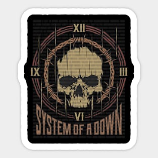 System of a Down Vintage Skull Sticker